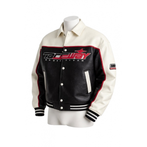 Bershka Leather Racing Jacket for Men – Stylish Biker Jacket